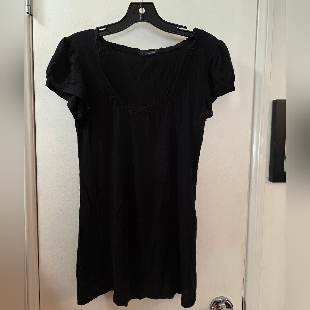 LAmade Black Scoop Neck Short Sleeve Tunic